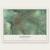 Hastings, Pennsylvania map print, the full design