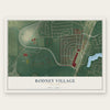 Rodney Village, Delaware map print, the full design