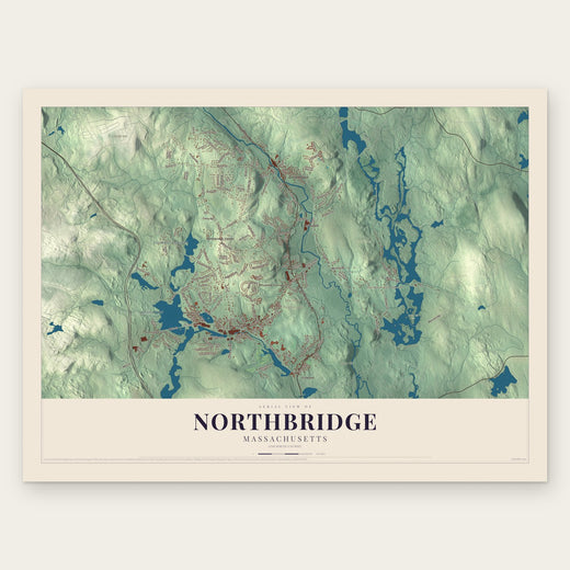 Northbridge, Massachusetts map print, the full design
