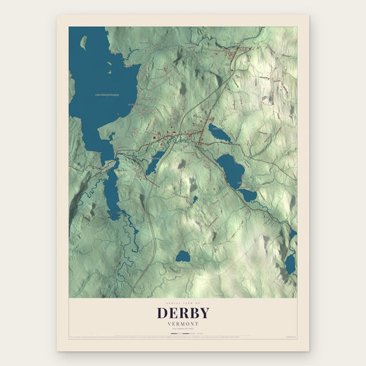 Derby, Vermont map print, the full design