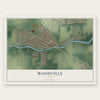 Woodville, Ohio map print, the full design