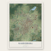 Harrisburg, Illinois map print, the full design