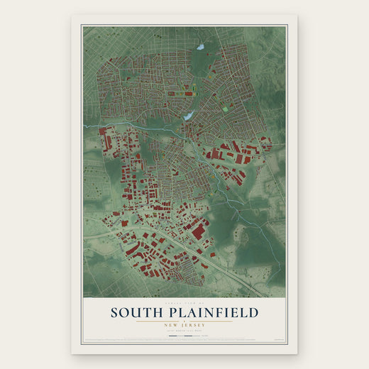 South Plainfield, New Jersey map print, the full design
