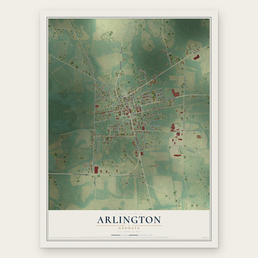 Arlington, Georgia map print, the full design