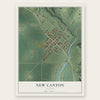 New Canton, Illinois map print, the full design
