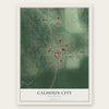 Calhoun City, Mississippi map print, the full design