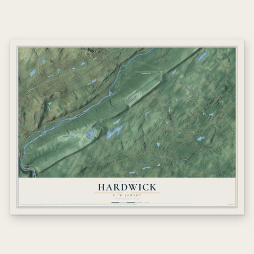 Hardwick, New Jersey map print, the full design
