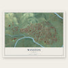 Winston, Oregon map print, the full design