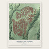 Mililani Town, Hawaii map print, the full design
