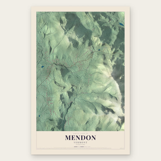 Mendon, Vermont map print, the full design