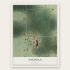 Nichols, Wisconsin map print, the full design