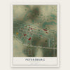 Petersburg, North Dakota map print, the full design