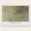 Town of Pecos, Texas map print, the full design