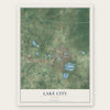 Lake City, Florida map print, the full design