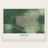 Bowdle, South Dakota map print, the full design