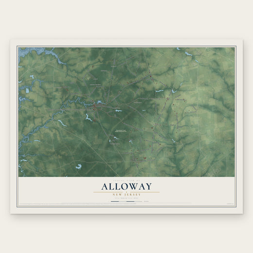 Alloway, New Jersey map print, the full design
