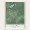 Brady, Kalamazoo County, Michigan map print, the full design
