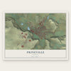 Prineville, Oregon map print, the full design