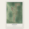 Hudson, Illinois map print, the full design