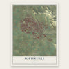 Porterville, California map print, the full design