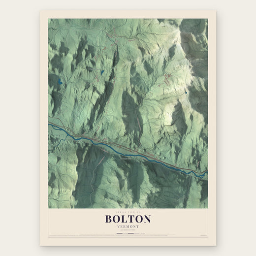 Bolton, Vermont map print, the full design