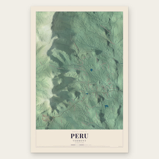 Peru, Vermont map print, the full design
