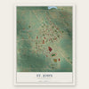 St. John, North Dakota map print, the full design