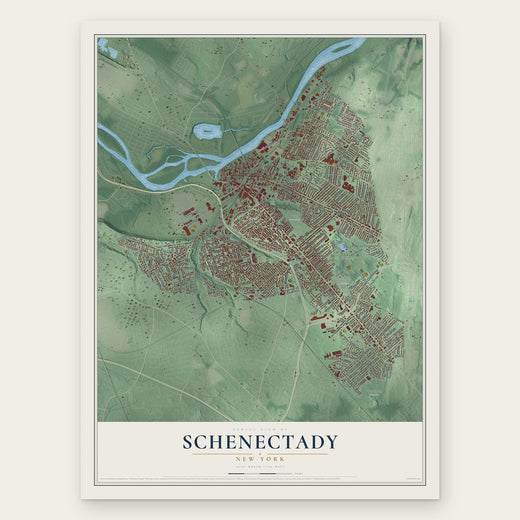 Schenectady, New York map print, the full design
