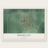 Wright City, Oklahoma map print, the full design