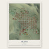 Iraan, Texas map print, the full design