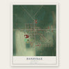 Dansville, Michigan map print, the full design