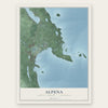 Alpena, Alpena County, Michigan map print, the full design