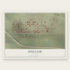 Sinclair, Wyoming map print, the full design
