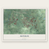 Monroe, Ohio map print, the full design
