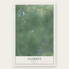 Clement, Michigan map print, the full design