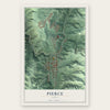Pierce, Idaho map print, the full design