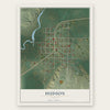 Hudson, Wyoming map print, the full design