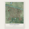 Palos Heights, Illinois map print, the full design