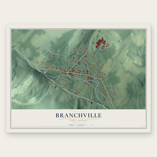 Branchville, New Jersey map print, the full design