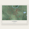 Cayuga, Indiana map print, the full design