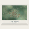 New Leipzig, North Dakota map print, the full design