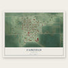 Fairfield, Nebraska map print, the full design