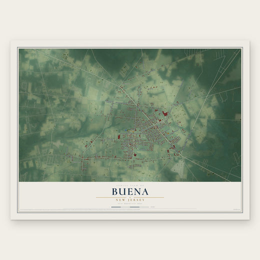 Buena, New Jersey map print, the full design