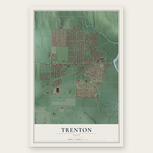 Trenton, Ohio map print, the full design
