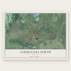 Glens Falls North, New York map print, the full design