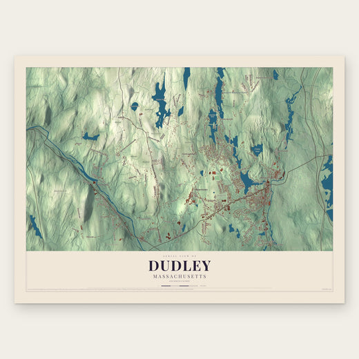 Dudley, Massachusetts map print, the full design