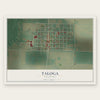 Taloga, Oklahoma map print, the full design