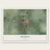 Monroe, Indiana map print, the full design