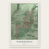 Raleigh Hills, Oregon map print, the full design