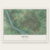 Ewing, New Jersey map print, the full design